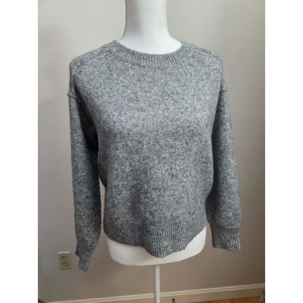 J.Crew Re-Imagined Gray Merino Wool Alpaca Blend Crewneck Sweater